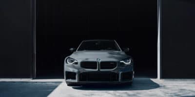 The 2025 BMW M2 with its bold front grille, sleek LED headlights, and aerodynamic styling, ready to dominate the road.